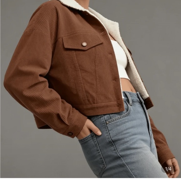 Brown Teddy Jacket with Cream Lining - Picture 2 of 3